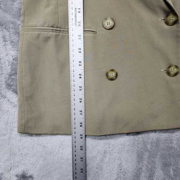 Vintage Hugo Buscati Milano Skirt Suit Womens 6 PETITE Tan Silk Double Breasted - Picture 8 of 14
